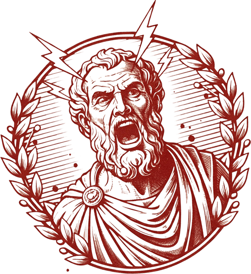 Estampación en rojo del sello de "El Energúmeno Ilustrado"